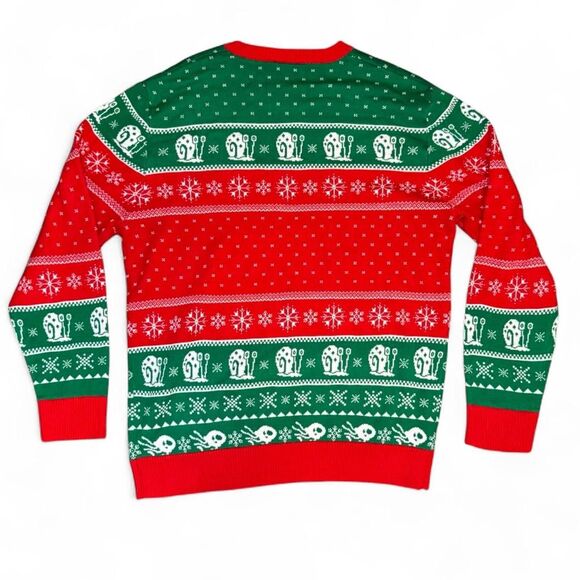 SpongeBob SquarePants Ugly Christmas Sweater XL Green Red Fair Isle 2022 Nickelo - Picture 4 of 6